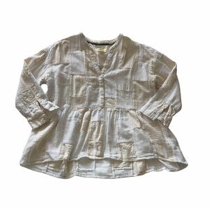 Anthropologie Maeve The Zoe Swing Blouse Sz XS Boho Cotton Linen